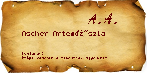 Ascher Artemíszia névjegykártya
